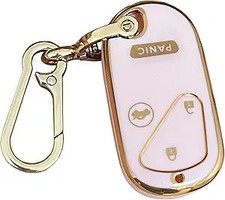 Key Fob Cover Keyless Entry Remote Control Key Fit for Accord Color: Pink-Gold