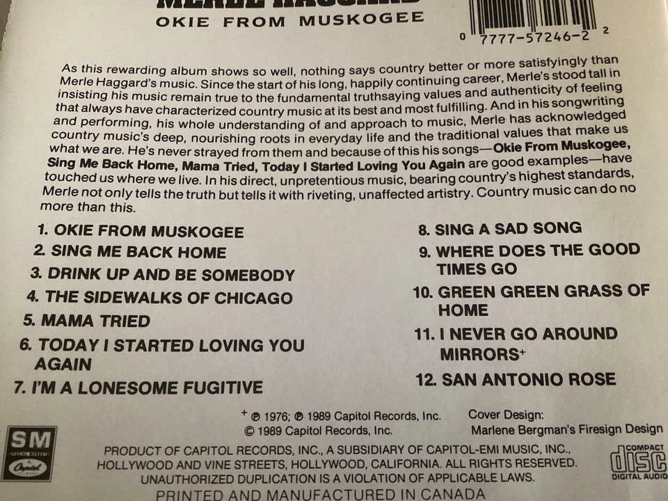 Merle Haggard,CD,Okie From Muskogee - Bild 2 von 2