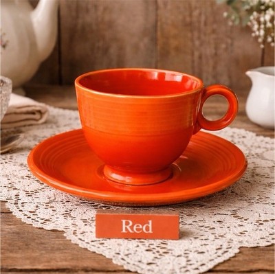 Fiestaware Vintage Original Red Tea Cup & Saucer