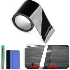 Gloss Black Cars Vinyl Film Tapes Kit for Blackout Window Trim Door 4in x 30feet