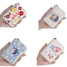 Compact PU Card Holder Coin Purse Organize Your Cards in Style for Women Girls