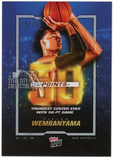 2024-25 Topps Now 50-PT Game Victor Wembanyama #7 I | eBay