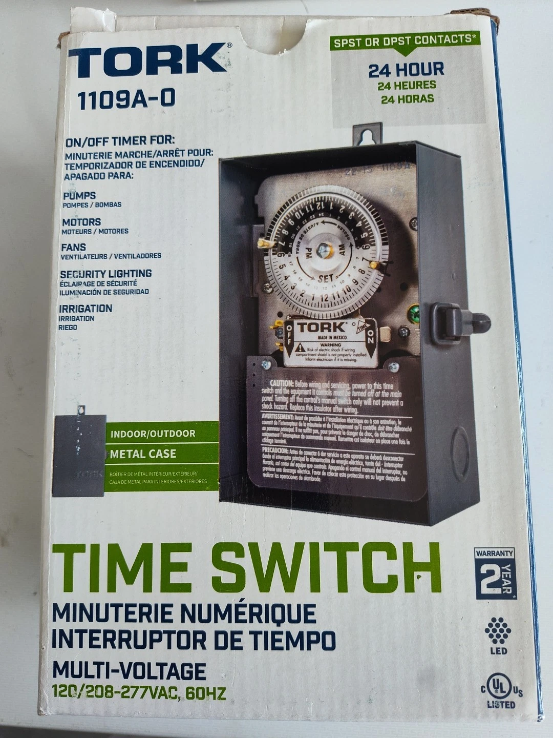 TORK 1109A-O Mechanical Timer 24Hr Indoor/Outdoor 120–277V