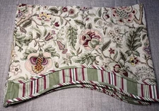 WAVERLY Valance Imperial Dress Jacobean Sage Striped Scalloped Floral 50" x 18"