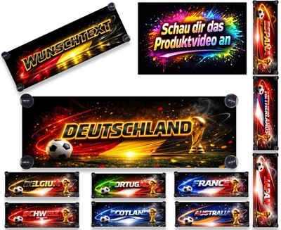 Stadtname Auto Banner LKW Fahrer Neon PKW Namensschild Fußball Weltmeisterschaft