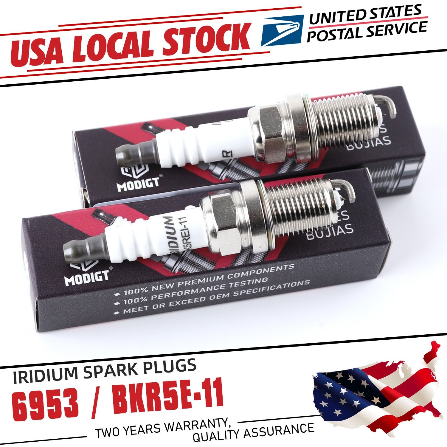 New 2Pcs OEM Replacement For NGK 6953 BKR5E-11 Premium Iridium  Spark Plugs
