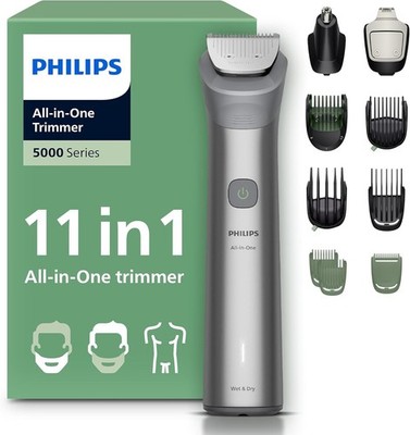 Phillips 11in1 5000 Series Herren Elektrischer Bartschneider Pflegeset Wasserdicht