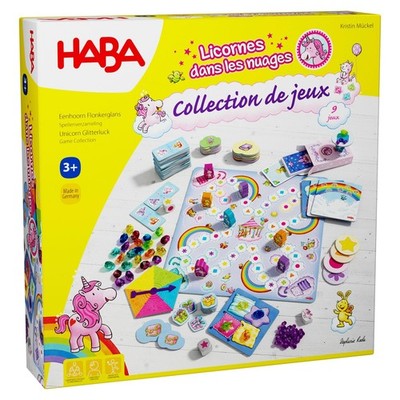 Einhorn Glitzerglück Spielesammlung - 9 verschiedene Würfel-, Tablett- und...