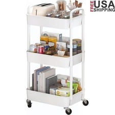 Multifunctional Utility Cart W/ Lockable Wheels Portable Storage Easy Assembly
