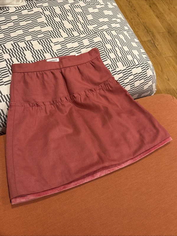 Cacharel Girls Pink Linen  A-Line Skirt Size 6 Wool With Viscose And Velour
