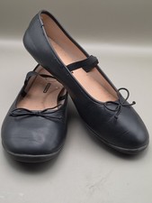 Wonder Nation Kid Girls Black Ballet Flats Bow Round Toe Slip-On Sz 6
