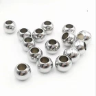 50pc Stainless Steel Beads Big Hole Spacer Bracelet Handicraft Jewelry Findings
