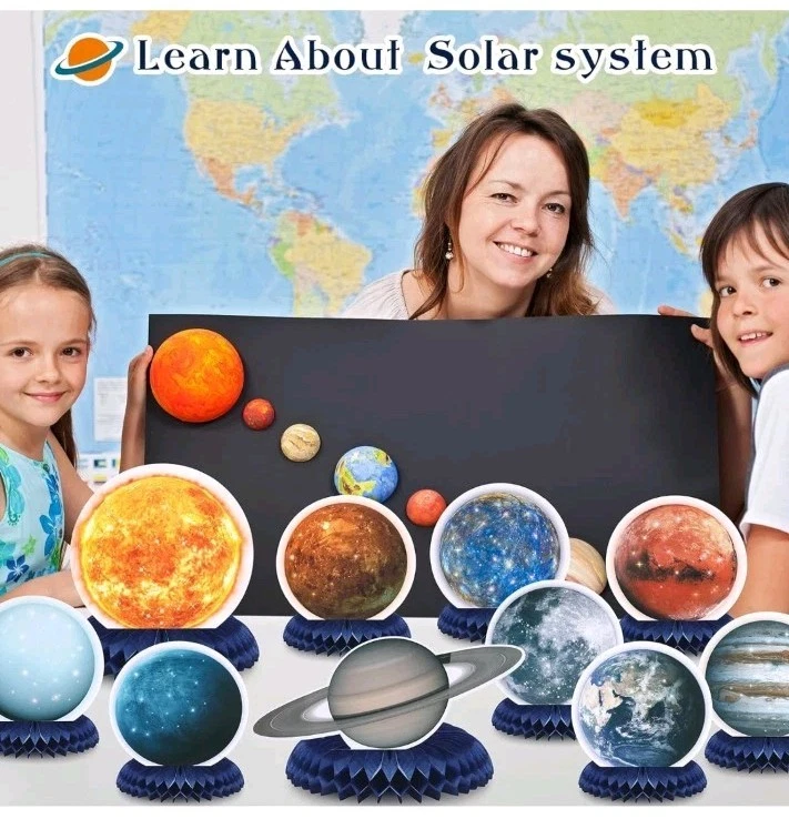 10 Pieces Space Solar System Theme Honeycomb Centerpieces Table Topper Space - Image 4 of 4