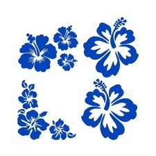 Hawaiian Hibiscus Flower Car Sticker, Reflective Waterproof PET Vehicle Windo...