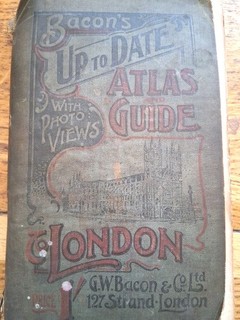 Antiker Edwardian Bacon's aktueller Atlasführer London Straßenkarten 1903 Eisenbahn