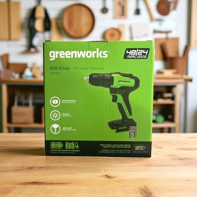 Greenworks GD24DD35 Akku Bohrschrauber mit bürstenlosem Motor, 0-1450 U/min, 2 S