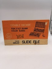 Logan 1500G Double Decker Metal Slide File Box Holds 1,500 2" x 2" 35mm Slides