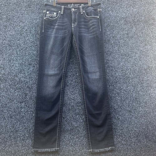 Miss Me Womens Black Skinny Denim Jeans Rhinestone Studs Style JE104952L Size 30