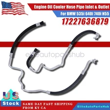 Engine Oil Cooler Hose Pipe Inlet & Outlet For BMW 535i 640i 17227636879 2Pcs