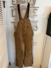Vintage Carhartt Overalls Insulated Quilted Mens 38x30 Made in USA Some Stains