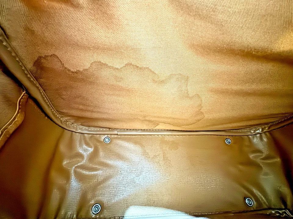 Bolsa de Lona American Tourister Marrón Años 70 De Colección Cerradura de Equipaje y Llave Taiwán Foto 4 de 4