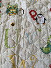 Baby Quilt Hand Quilted Machine Sewn A B C ANIMAL THEME SATIN EDGE 33x43" soft — photo 2
