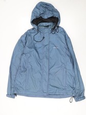 Wynnster Womens Blue Hooded Waterproof Rain Coat Jacket L
