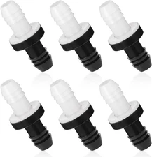 6 PCS Inline Vacuum Barbed Check Valve, 3/8" 10Mm One Way Inline Check Valve Bra