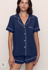 Eberjey GISELE SHORT PJ SET Navy Blue Tencel Women's Sz M NWT 148