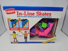 PLAYSKOOL VTG 1993 Adjustable IN-LINE SKATES Ages 3 - 6 Pink and Purple NEW