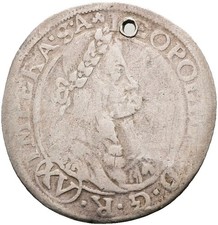 RDR Haus Habsburg 15 Kreuzer Leopold I. 1664 Silber #98