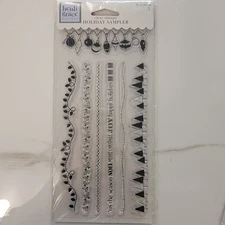 Heidi Grace Christmas HOLIDAY SAMPLER Borders Clear Cling Stamps Set of 7 NEW