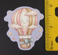 Cute Smiling Hot Air Balloon Colorful Sticker AC