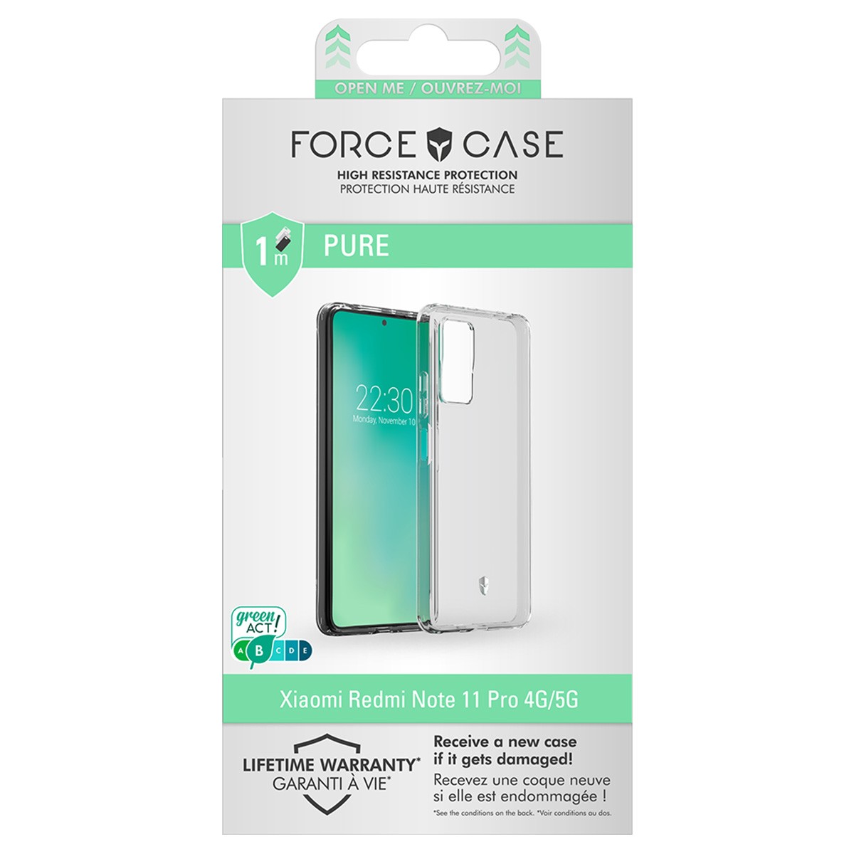 Coque Xiaomi Redmi Note 11 Pro 4G Force Case Pure transparente antichoc - 4