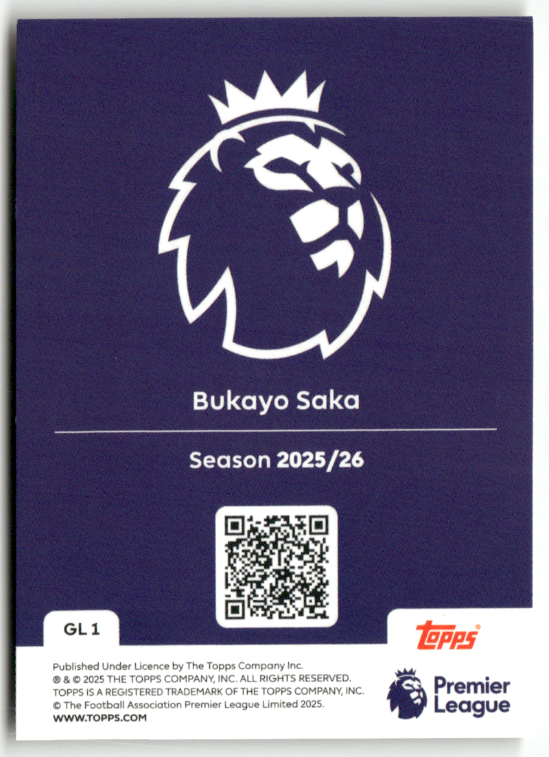 SAKA☆ページ 2025-26 Topps Premier League - Gold Lion Bukayo Saka #GL 1 for
