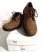 Easy Spirit Womens Estracery Size 9.5 Nubuck Comfort Shoes Brown Suede Lace Up