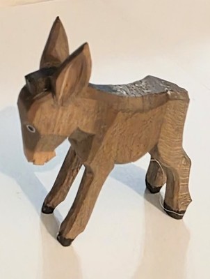 Lotte Sievers-Hahn Hand Carved Lime Wood Painted Nativity Donkey 2 Inch Germany