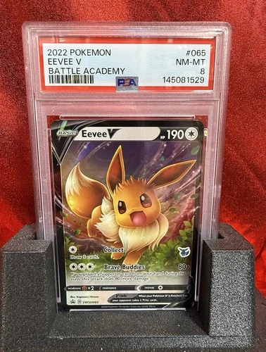 2022 Pokemon Battle Academy #065 Eevee V PSA 8 Mint
