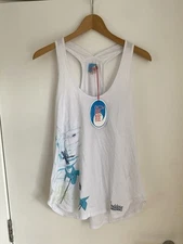 Mambo Goddess Dragonfly T-Shirt Vest UK 10 Racer  Back Y2k White Bnwt