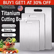 Stainless Steel Cutting Board Double-Sided Titanium Chopping Board for Kitchen