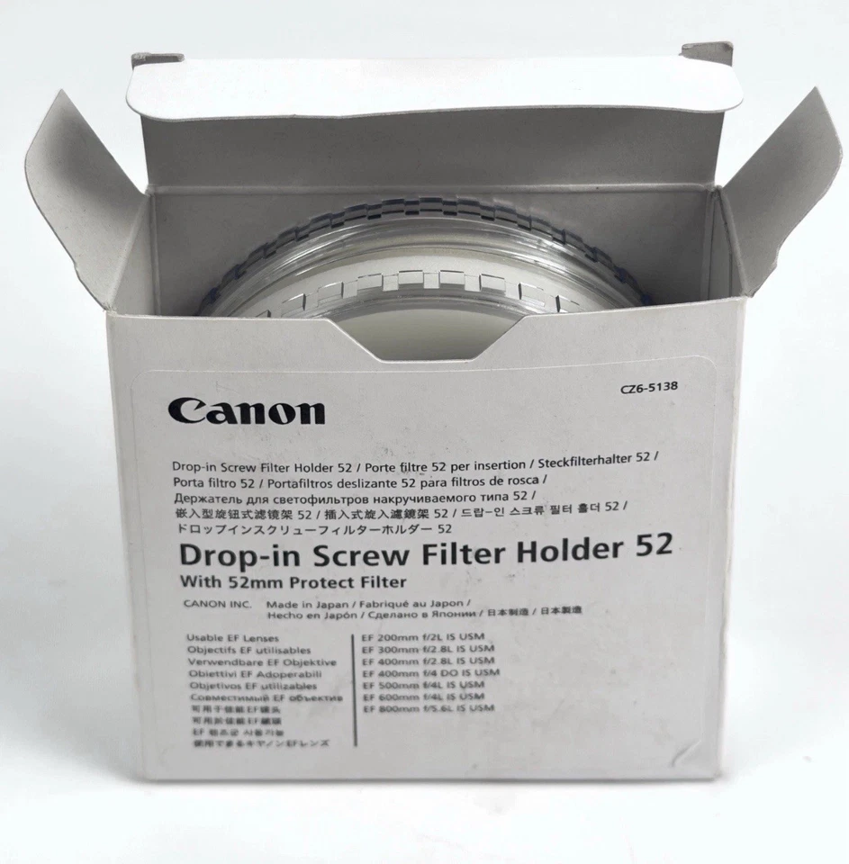 {NEW} Canon 52 Drop-In Screw Filter Holder 52 with 52mm Protection Filter - Image 4 of 4