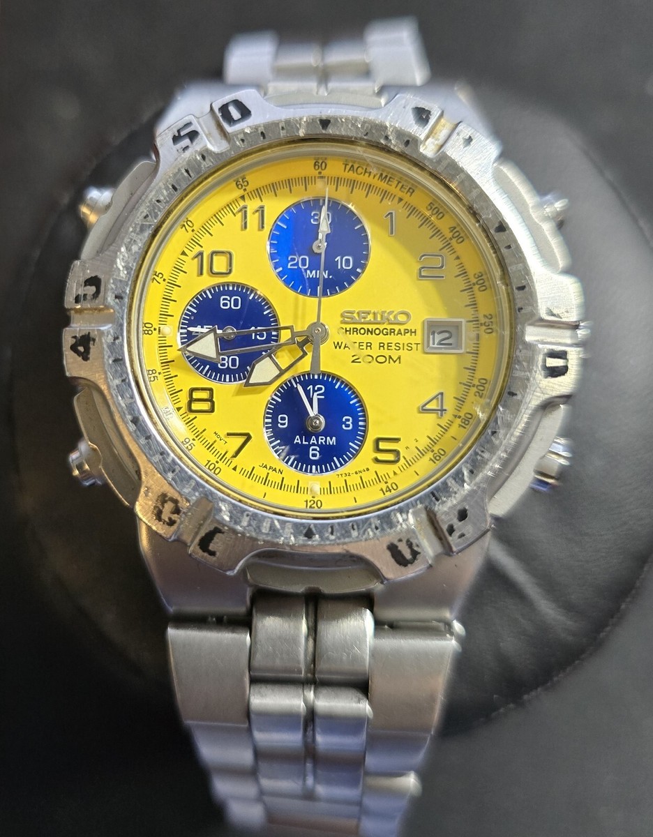 Seiko Diver 7T32-6K19 200 mm Chronograph Yellow Dial Classic | eBay