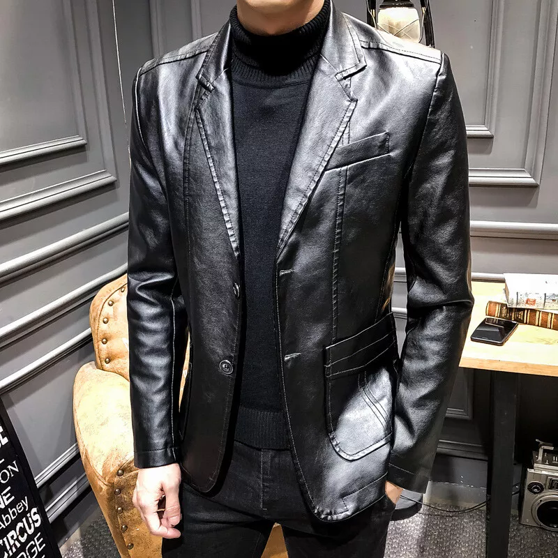  Men's Leather & Faux Leather Jackets & Coats - Blues