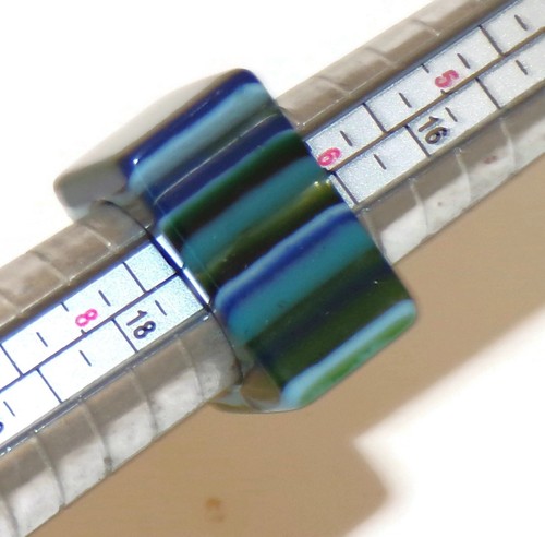 Sobral Rare Pop Art Quadradao Blue Programado Stripe Artist Made Ring Size 7.25 - Picture 6 of 6