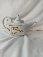 HALL'S Autumn Leaf ALADDIN TEA POT Jewel W/Infuser & Lid