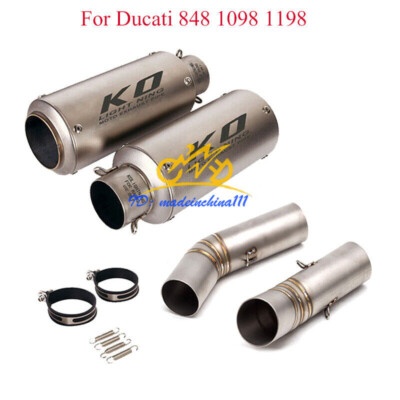 For Ducati 848 1098 1198 Motorcycle Exhaust System Pipe Middle Mid Pipe Connect