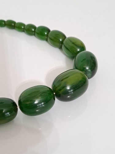 Chameleon Marble Bakelite Catalin Translucent Antique Set Bead Necklace Bracelet - 第 10/24 張圖片