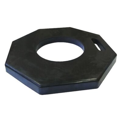 Zoro Select 49Ac34 Traffic Cone Base, Rubber, 1 1/2 In H, 17 1/2 In L, 18 3/4