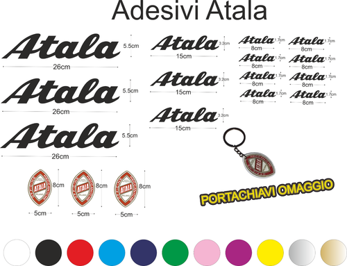 ADESIVI PER BICI ATALA Bike Bicicletta logo a colori Bici 18 PEZZI +  OMAGGIO | eBay