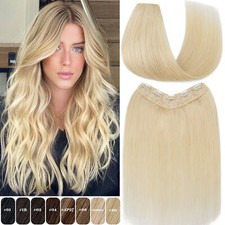Thick Remy One Piece Clip In 100 Human Hair Extensions 3/4Full Head Blonde Weft
